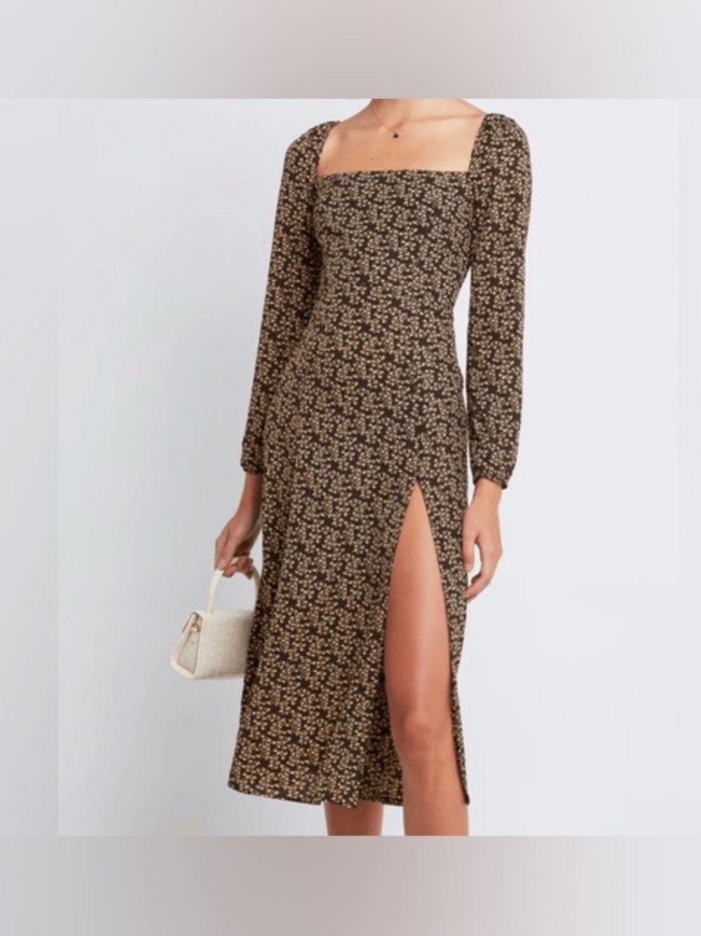 O.P.T. Lenon Floral Midi Dress in Brown 4 - C75-022